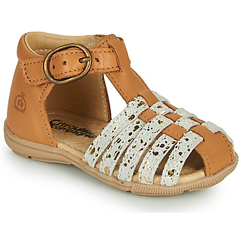 Shoes Girl Sandals Citrouille et Compagnie RINE Camel / Monochrome / Gold