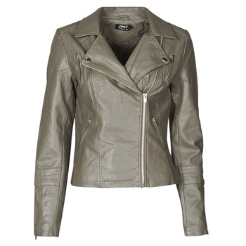 Clothing Women Leather jackets / Imitation le Only ONLGEMMA Grey