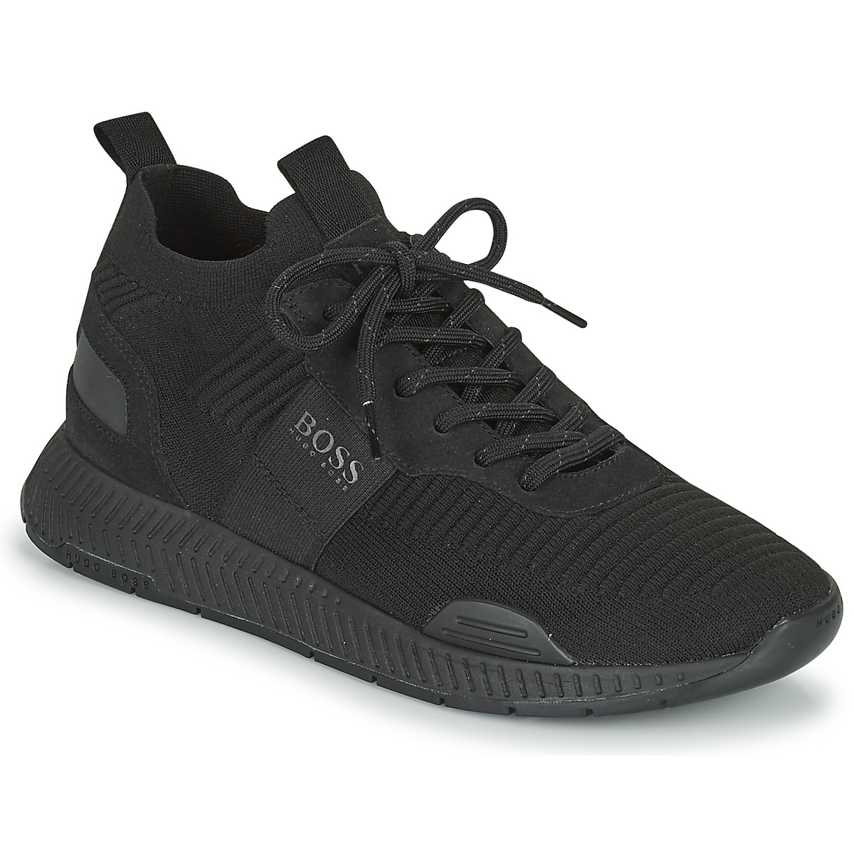 BOSS RUNN KNST1 Black - Free delivery | Spartoo NET ! - Shoes top trainers Men USD/$216.50