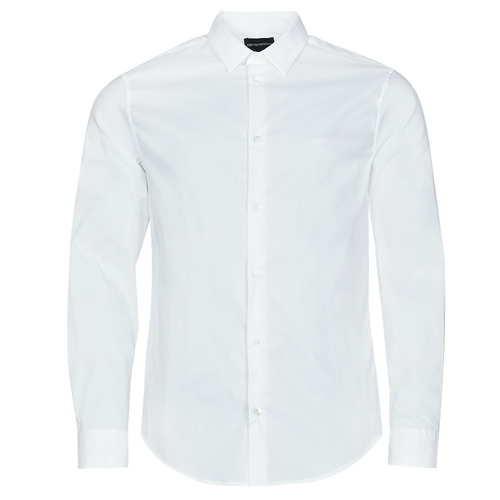 Clothing Men long-sleeved shirts Emporio Armani 8N1C09 White
