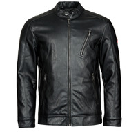 material Men Leather jackets / Imitation le Guess PU LEATHER BIKER Black