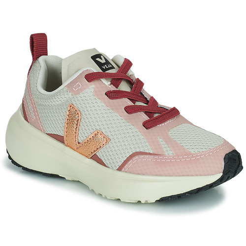 Shoes Girl Low top trainers Veja SMALL CANARY White / Pink