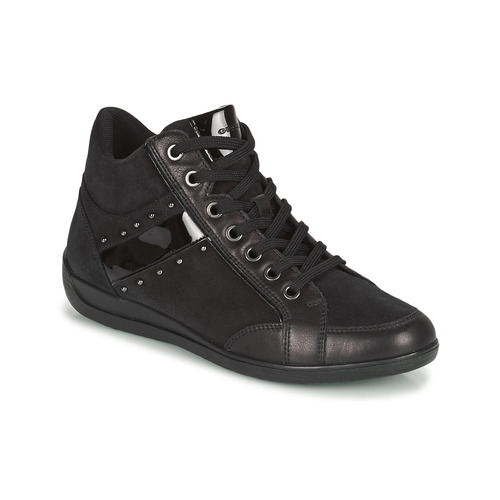 Geox MYRIA Black - Free delivery | Spartoo NET Shoes High top trainers