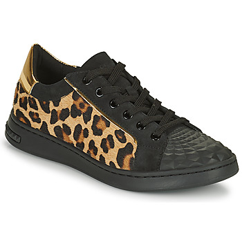 Shoes Women Low top trainers Geox JAYSEN Black / Leopard