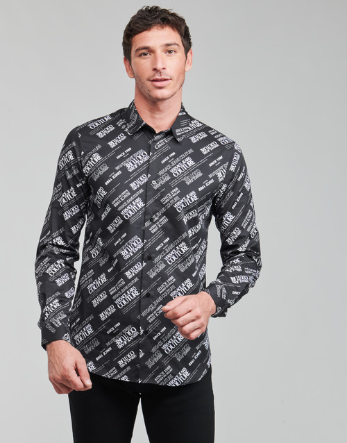 Industrieel breedte Harde ring Versace Jeans Couture SLIM PRINT WARRANTY Black / White - Free delivery |  Spartoo NET ! - Clothing long-sleeved shirts Men USD/$260.00