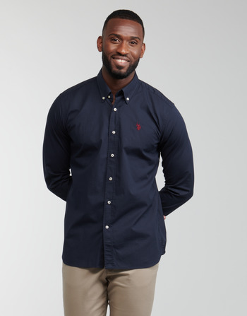 Clothing Men long-sleeved shirts U.S Polo Assn. DIRK 51371 EH03 Marine