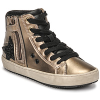 Shoes Girl High top trainers Geox KALISPERA Gold / Black