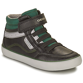Shoes Boy High top trainers Geox GISL Black / Green