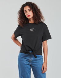 material Women Blouses Calvin Klein Jeans KNOTTED TEE Black