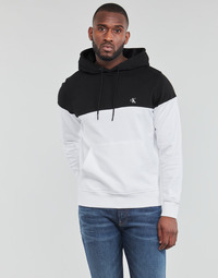 material Men sweaters Calvin Klein Jeans COLORBLOCK SHADOW LOGO HOODIE Black / White