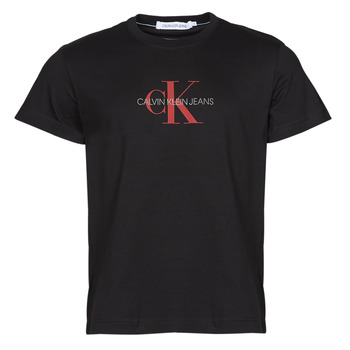 material Men short-sleeved t-shirts Calvin Klein Jeans ARCHIVAL MONOGRAM FLOCK TEE Black
