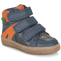 Shoes Boy Mid boots Kickers LOGGAN Marine / Orange