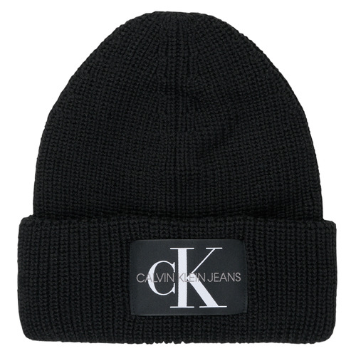 Calvin Klein Jeans MONOGRAM BEANIE WL Black - Free delivery | Spartoo NET !  - Clothes accessories hats Women USD/$