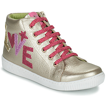 Shoes Girl High top trainers Agatha Ruiz de la Prada FLOW Beige / Pink
