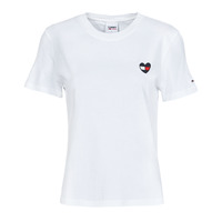 material Women short-sleeved t-shirts Tommy Jeans TJW REGULAR HOMESPUN HEART TEE White