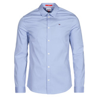 material Men long-sleeved shirts Tommy Jeans TJM ORIGINAL STRETCH SHIRT Blue
