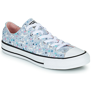 Shoes Girl Low top trainers Converse CHUCK TAYLOR ALL STAR SNOWY LEOPARD OX Blue / White