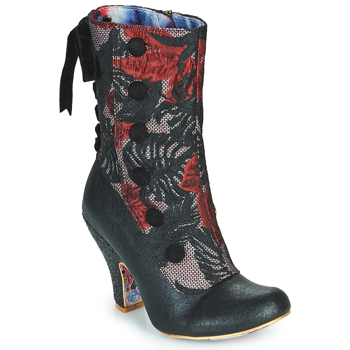 Shoes Women Ankle boots Irregular Choice REINETTE Black / Red
