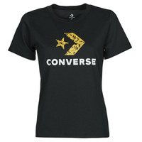 material Women short-sleeved t-shirts Converse STAR CHEVRON HYBRID FLOWER INFILL CLASSIC TEE Black