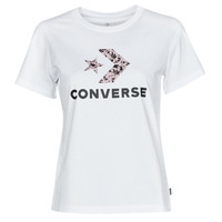 material Women short-sleeved t-shirts Converse STAR CHEVRON HYBRID FLOWER INFILL CLASSIC TEE White