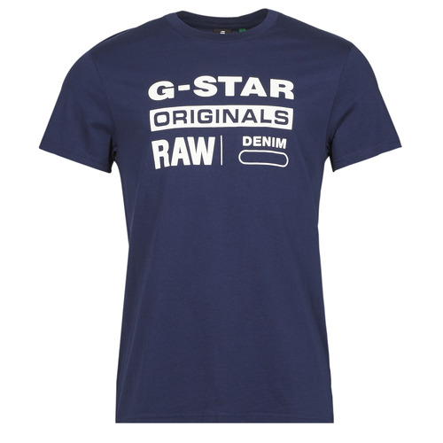 G-Star Raw 8 SS Blue - Free delivery | Spartoo NET ! Clothing short-sleeved t-shirts Men USD/$32.50