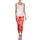 material Women cropped trousers Eleven Paris DAISY Red / White