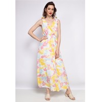 material Women Long Dresses Fashion brands R185-JAUNE Yellow