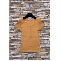 material Women Blouses Fashion brands HS-2863-BROWN Brown