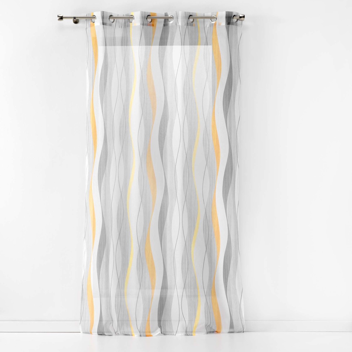 Home Sheer curtains Douceur d intérieur ONDULYS White / Et  / Yellow