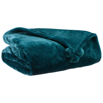 Home Blankets, throws Vivaraise TENDER POMPONS Blue