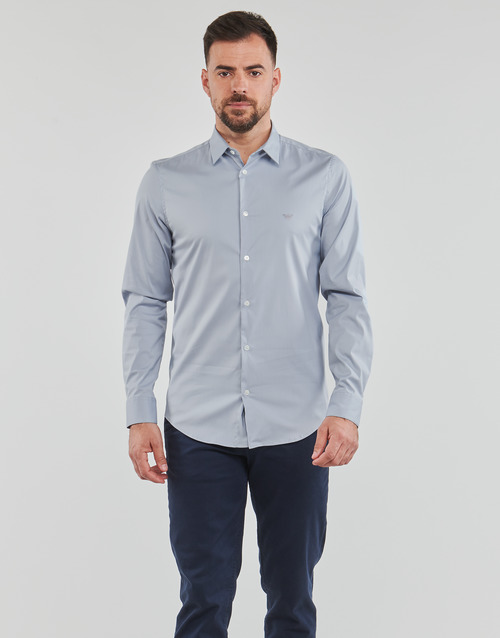 Clothing Men long-sleeved shirts Emporio Armani 8N1C09 Blue / Clear