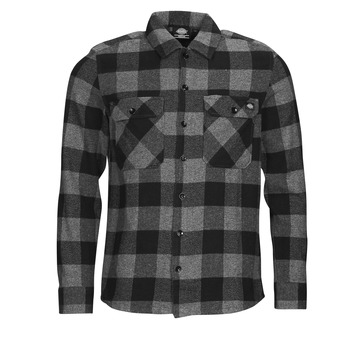 material Men long-sleeved shirts Dickies NEW SACRAMENTO SHIRT Grey / Black
