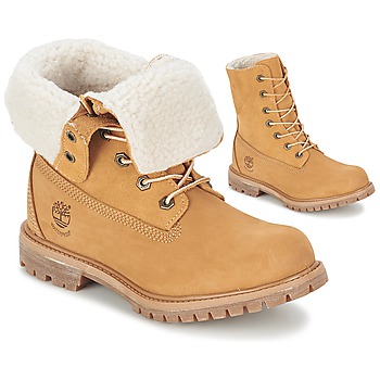 Shoes Women Ankle boots Timberland AUTHENTICS TEDDY FLEECE WP FOLD DOWN Cognac / Clear