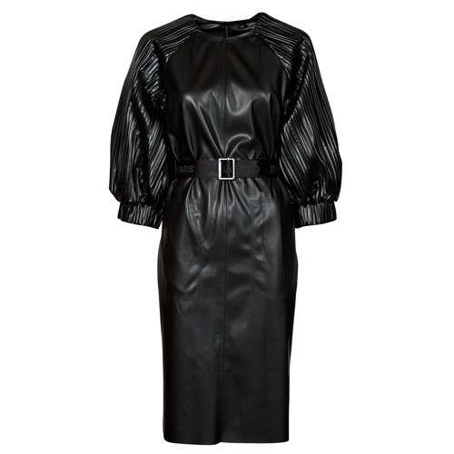 Lagerfeld FAUX LEATHER DRESS Black Free | Spartoo NET ! - Clothing Short Dresses Women USD/$348.00