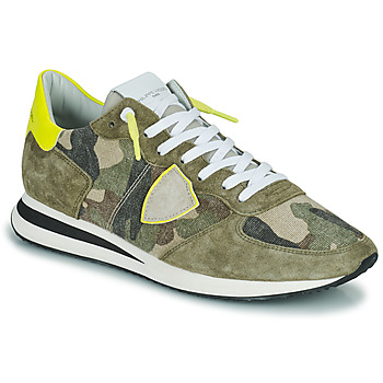 Shoes Men Low top trainers Philippe Model TRPX LOW MAN Camouflage / Kaki / Yellow