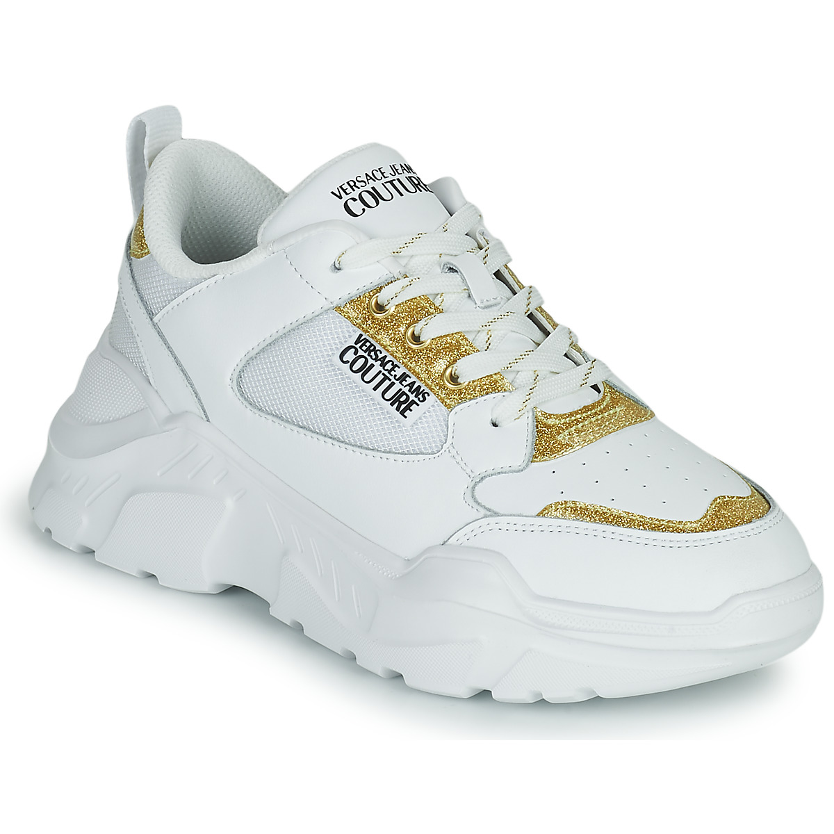 Versace Jeans Couture 72VA3SC2 White / Gold - Free | Spartoo NET ! - Shoes top trainers Women USD/$163.20