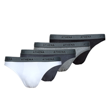 Underwear Men Underpants / Brief Athena BASIC COTON X4 Grey / Grey / Black / White