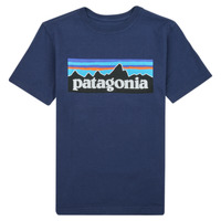 Clothing Children short-sleeved t-shirts Patagonia BOYS LOGO T-SHIRT Marine