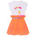 Clothing Girl Short Dresses Billieblush ANDORRE White / Orange