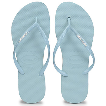 Shoes Women Flip flops Havaianas SLIM LOGO Blue
