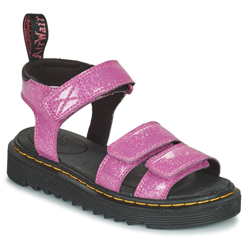 Shoes Girl Sandals Dr. Martens Klaire J Dark Pink Cosmic Glitter Pink
