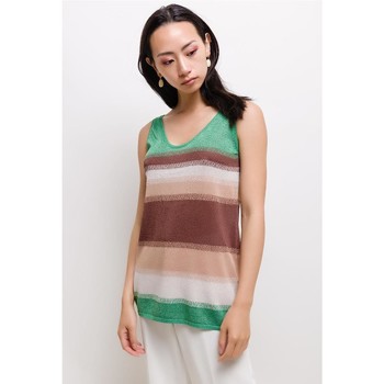 material Women Tops / Sleeveless T-shirts Fashion brands  Green