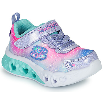 Shoes Girl Low top trainers Skechers FLUTTER HEART LIGHTS Pink / Blue