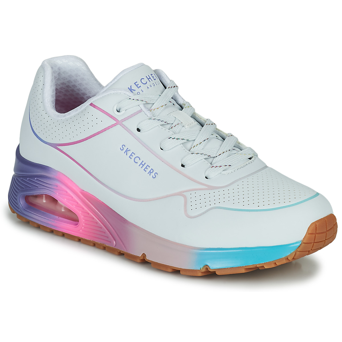 Abolladura Buen sentimiento Ruidoso Skechers UNO White / Multicolour - Free delivery | Spartoo NET ! - Shoes  Low top trainers Women USD/$96.00
