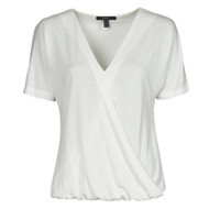 material Women short-sleeved t-shirts Esprit CLT wrap tshirt White