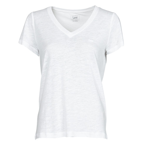 material Women short-sleeved t-shirts Lee V NECK TEE White