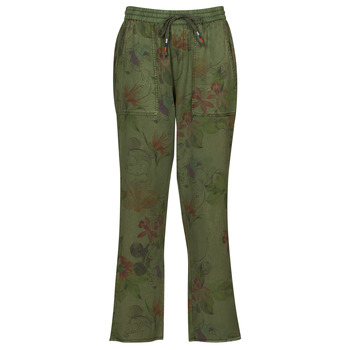 material Women 5-pocket trousers Desigual PANT_MICKEY CAMO FLOWERS Kaki / Multicolour