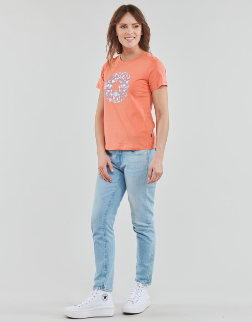 Converse Chuck Patch Infill Tee Bright / Madder - Free delivery | Spartoo  NET ! - Clothing short-sleeved t-shirts Women