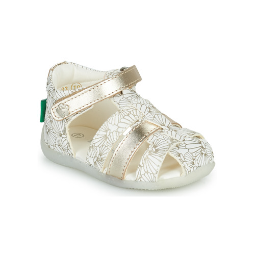 Shoes Girl Sandals Kickers BIGFLO-2 White / Silver