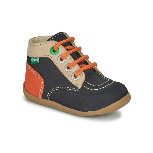 Kickers BONZIP-2 Marine / Beige / Orange Free Spartoo NET ! - Shoes Mid boots Child USD/$66.40